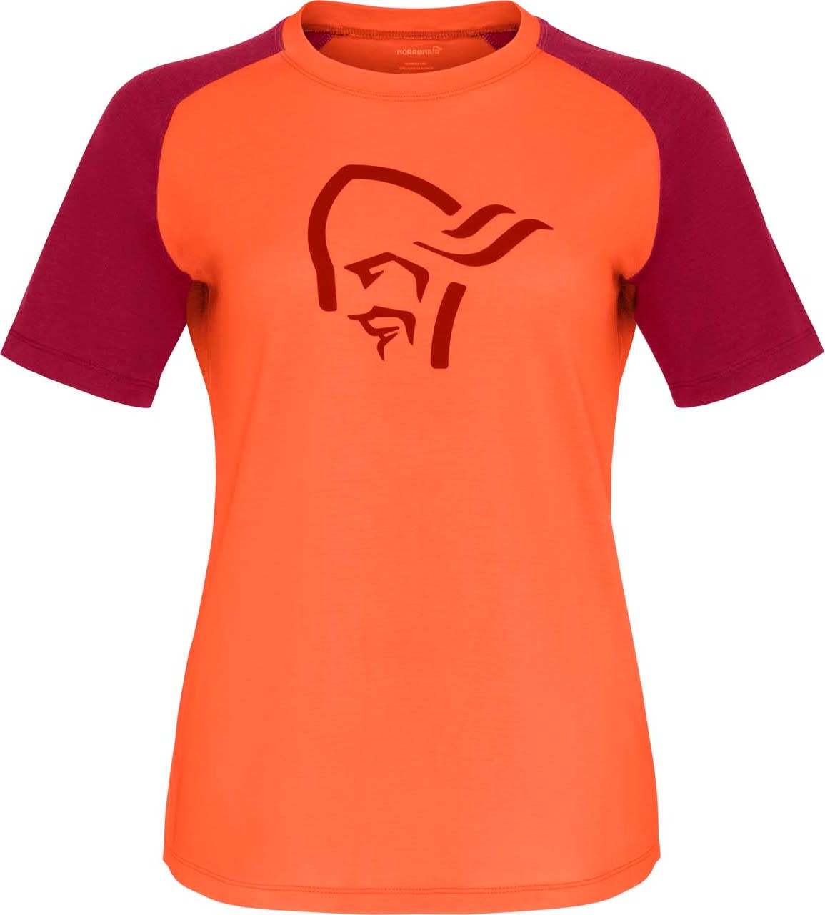 Women’s Norrøna Pureull T-Shirt Orange Alert/Rhubarb
