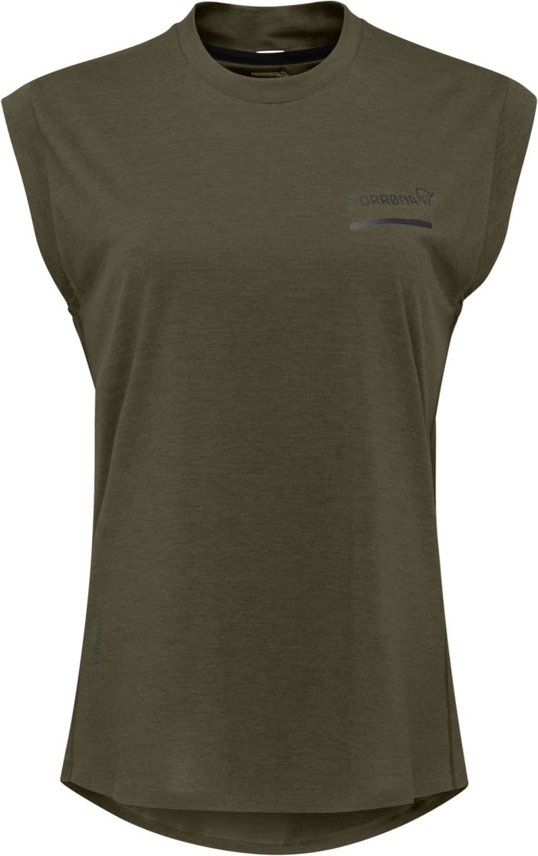 Norrøna Women's Senja Equaliser Sleeveless T-Shirt Olive Night
