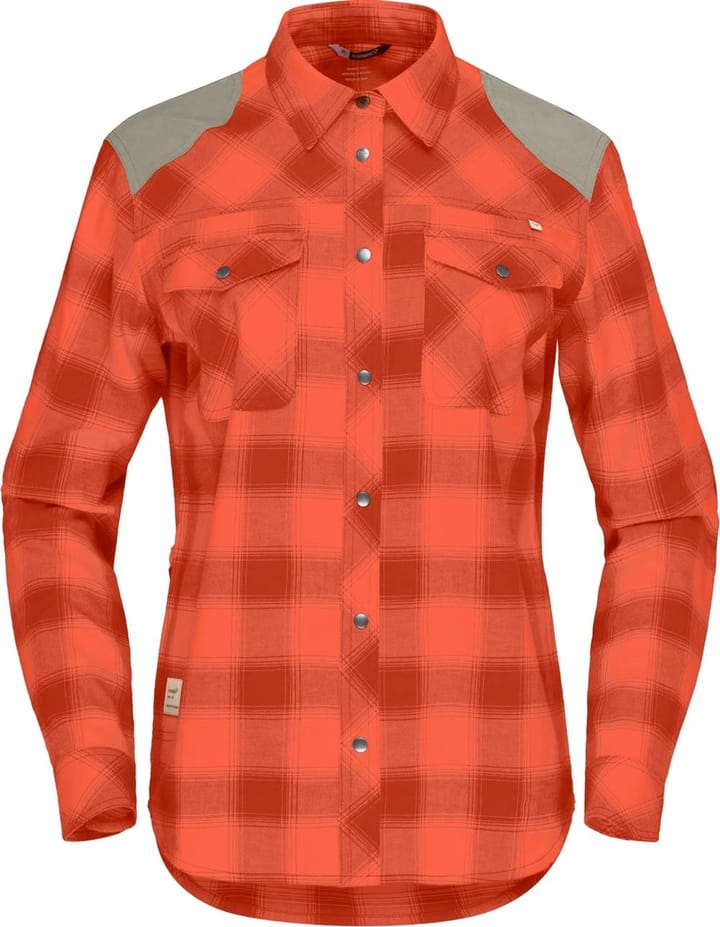 Women's Svalbard Flannel Shirt  Orange Alert/Rooibos Tea Norrøna