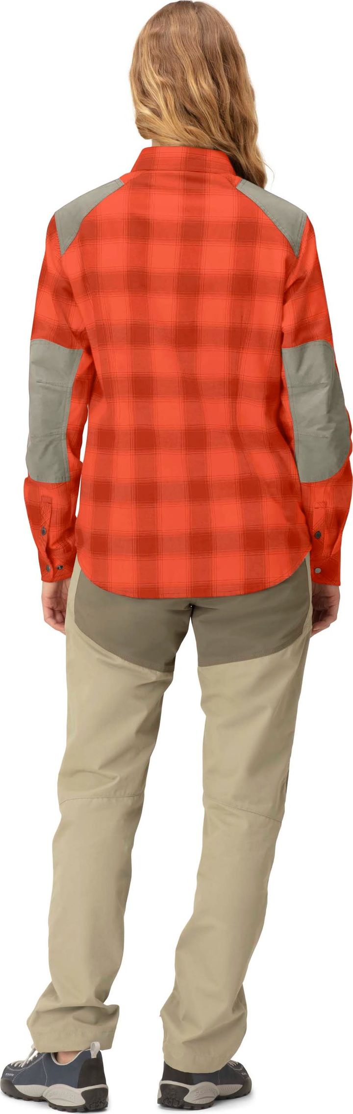 Women's Svalbard Flannel Shirt  Orange Alert/Rooibos Tea Norrøna