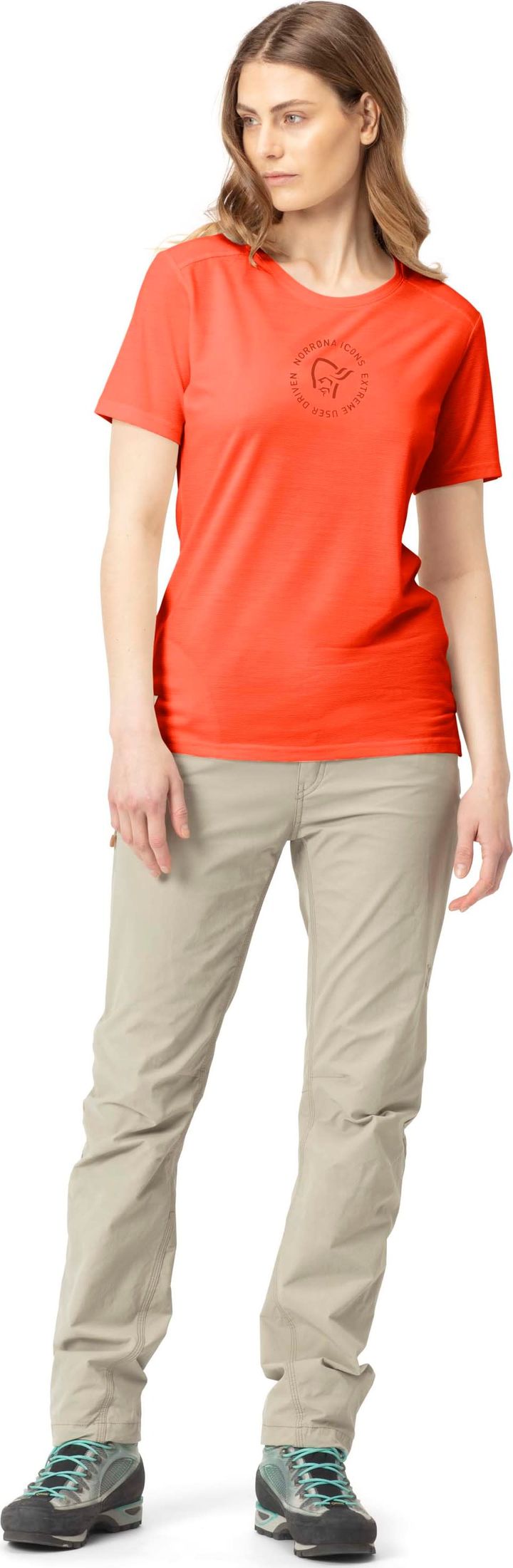 Norrøna Women's Svalbard Wool T- Shirt Orange Alert Norrøna