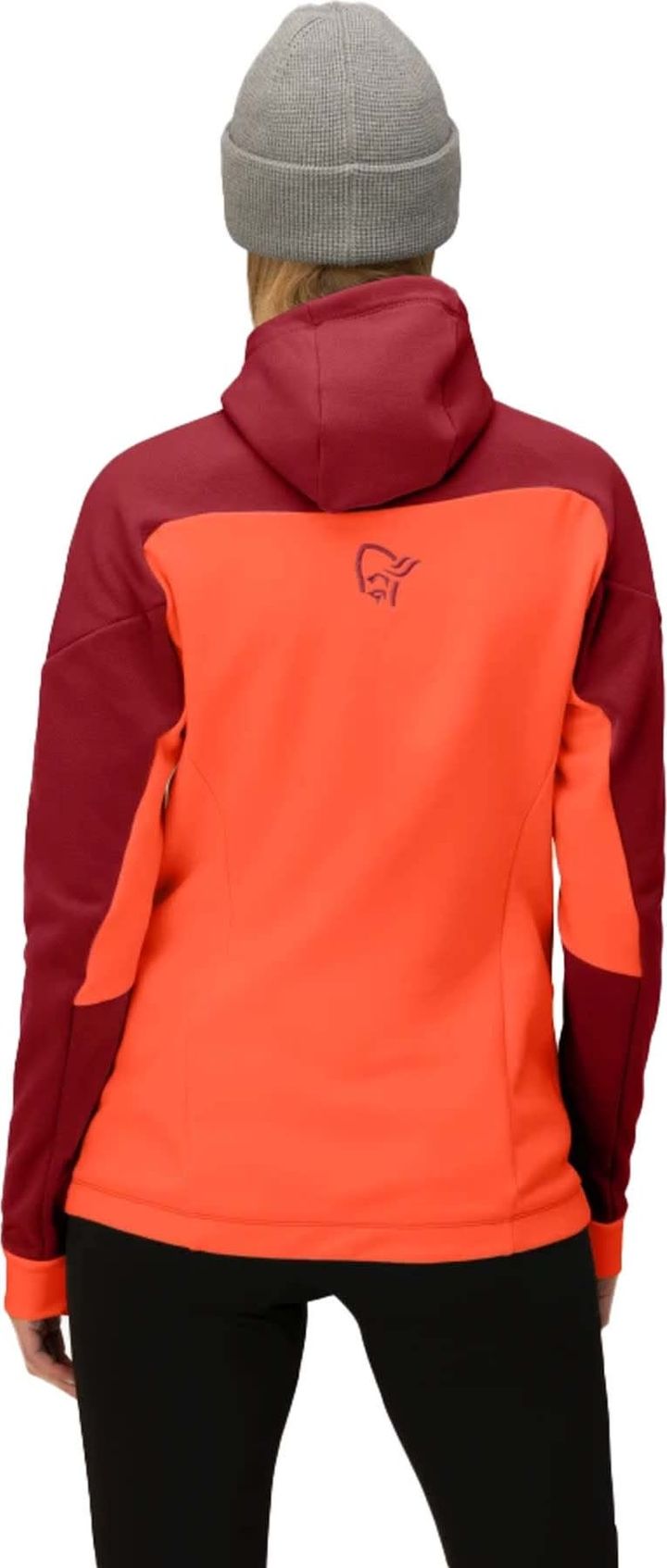 Women's Trollveggen Powerstretch Pro Zip Hood Rhubarb Norrøna