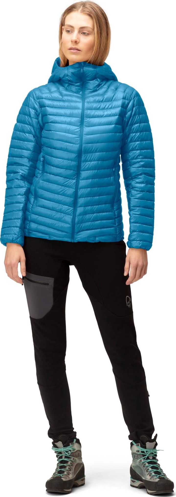 Women's Trollveggen Superlight Down850 Hood Hawaiian surf Norrøna