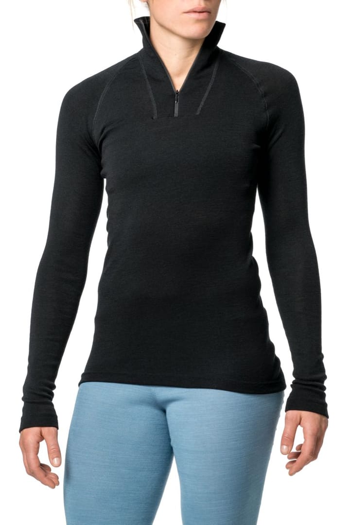 Woolpower LITE Zip Turtleneck Black Woolpower