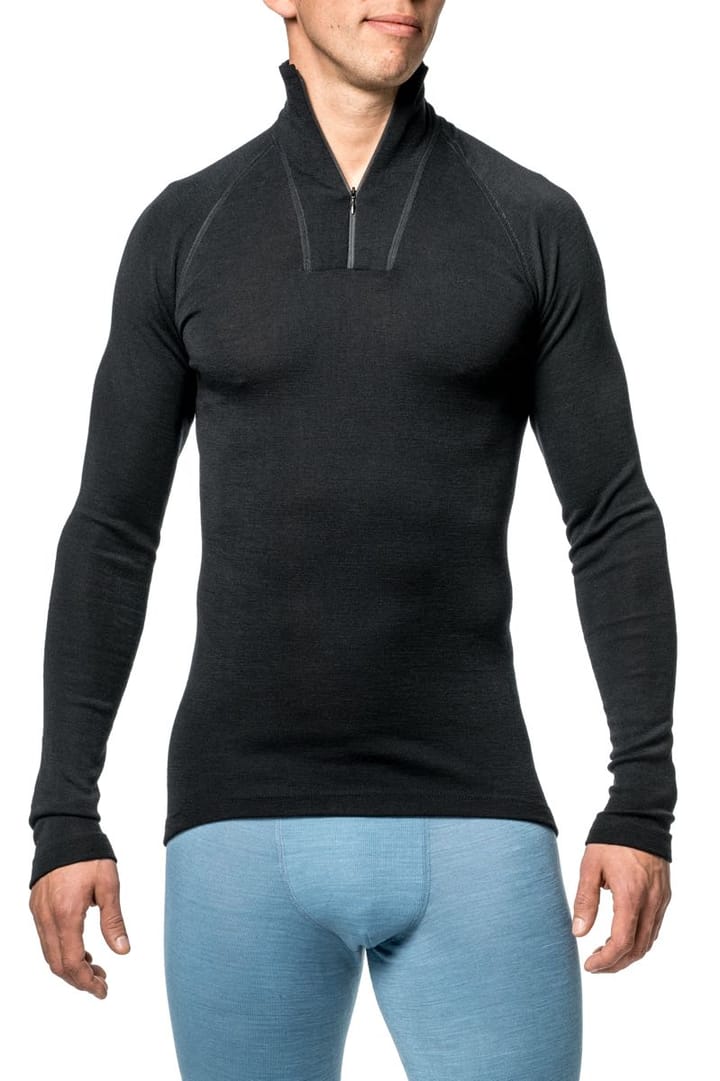 Woolpower LITE Zip Turtleneck Black Woolpower