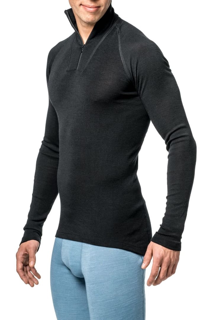 Woolpower LITE Zip Turtleneck Black Woolpower