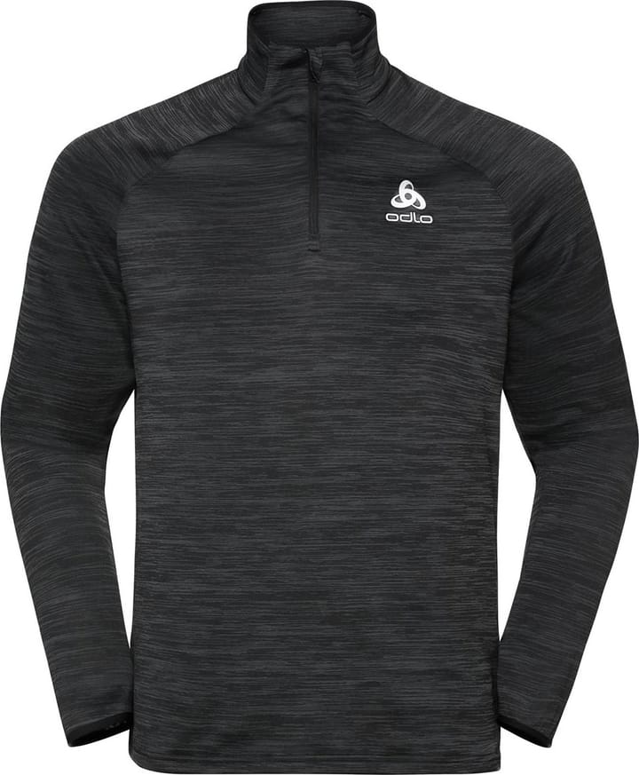 Odlo Men's Midlayer 1/2 Zip Run Easy Warm Black Melange Odlo