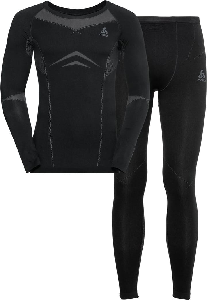 Men's Set Long Fundamentals Performance Warm Black/Graphite Grey Odlo