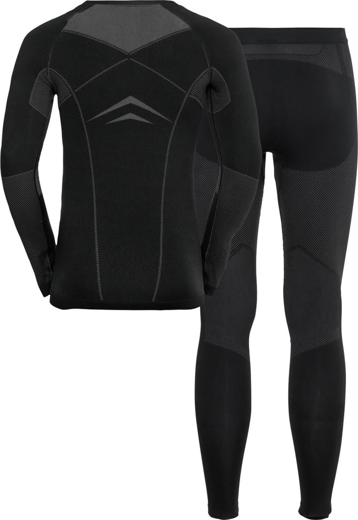 Men's Set Long Fundamentals Performance Warm Black/Graphite Grey Odlo