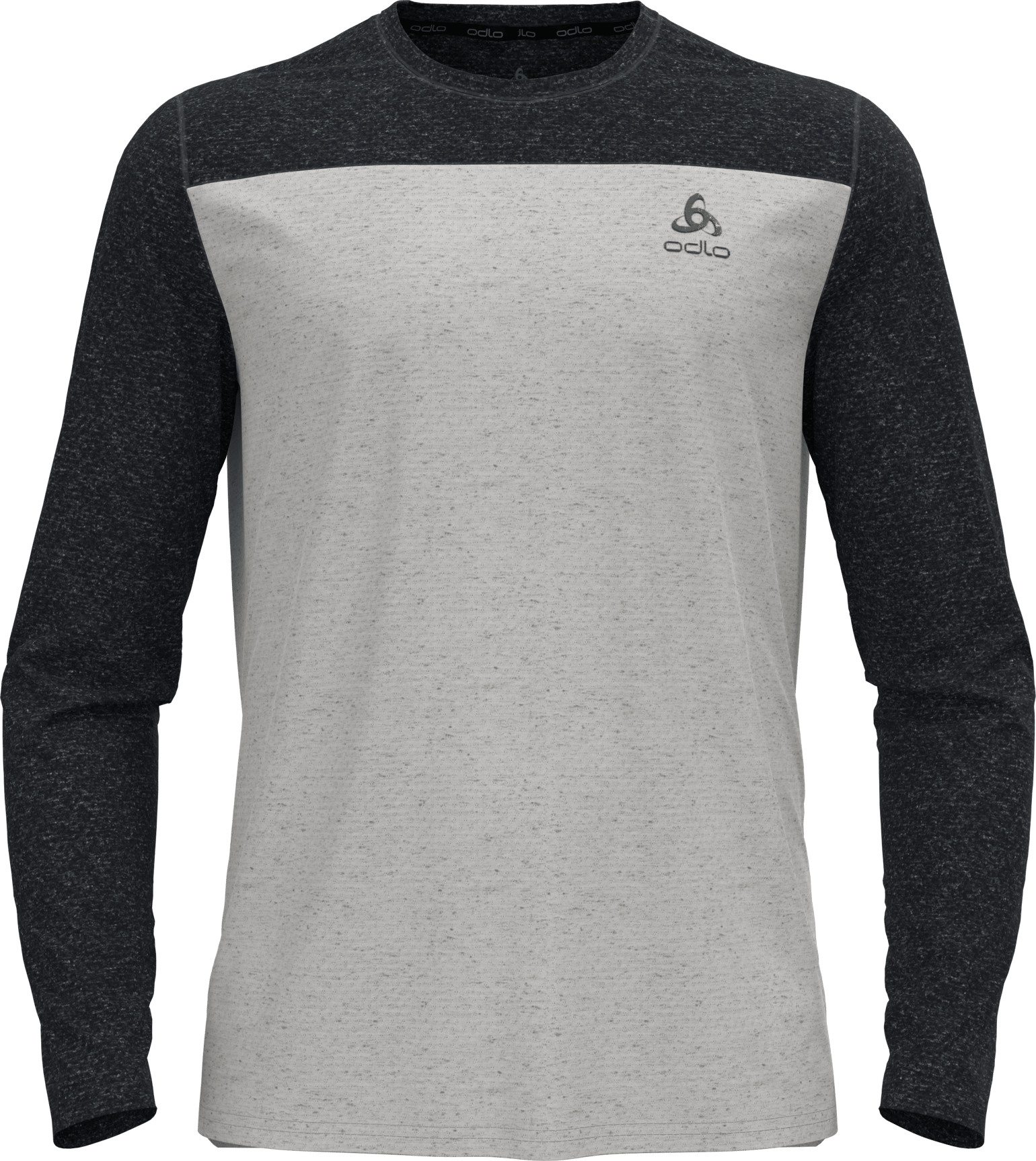 Odlo Men's T-shirt Crew Neck L/S X-Alp Linencool Black - Odlo Concrete Grey
