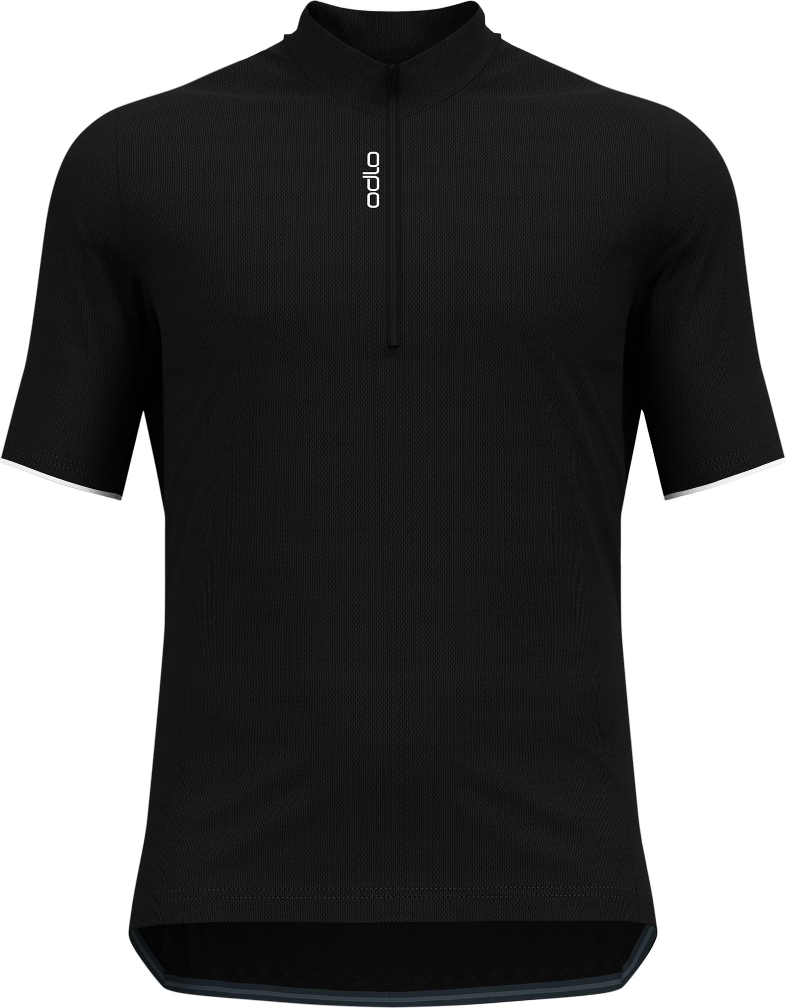 Men's T-shirt S/U Collar S/S 1/2 Zip Essential Black