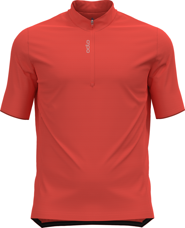 Men's T-shirt S/U Collar S/S 1/2 Zip Essential Firelight Odlo