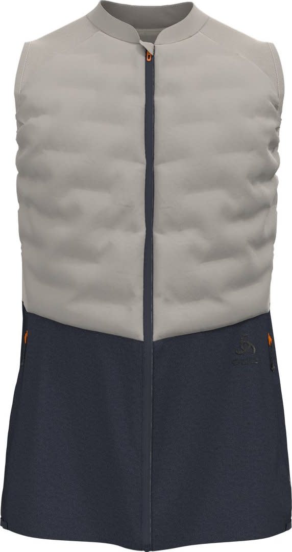 Men's Zeroweight Insulator Running Vest Silver Cloud - India Ink Odlo