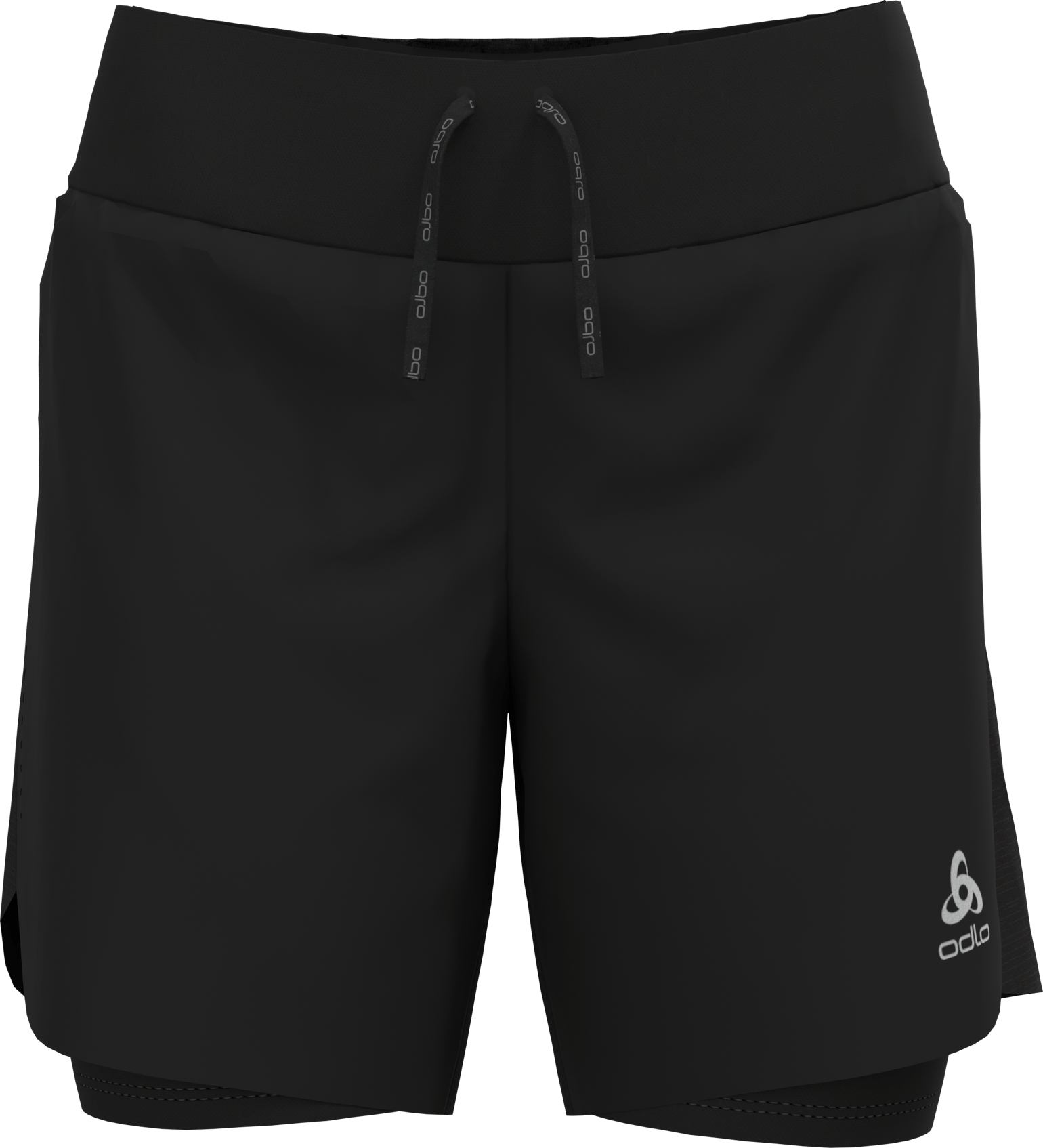 Odlo Women s 2 in 1 Short X Alp Trail 6 Inch Black American Beauty odlo-women-s-2-in-1-short-x-alp-trail-6-inch-black-american-beauty