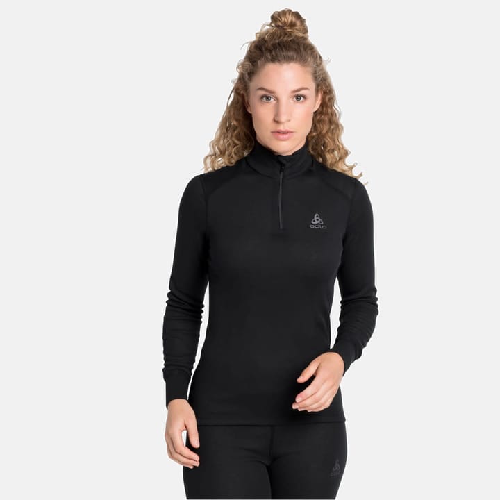 Odlo Women's Active Warm Eco Half-Zip Turtleneck Base Layer Top Black Odlo
