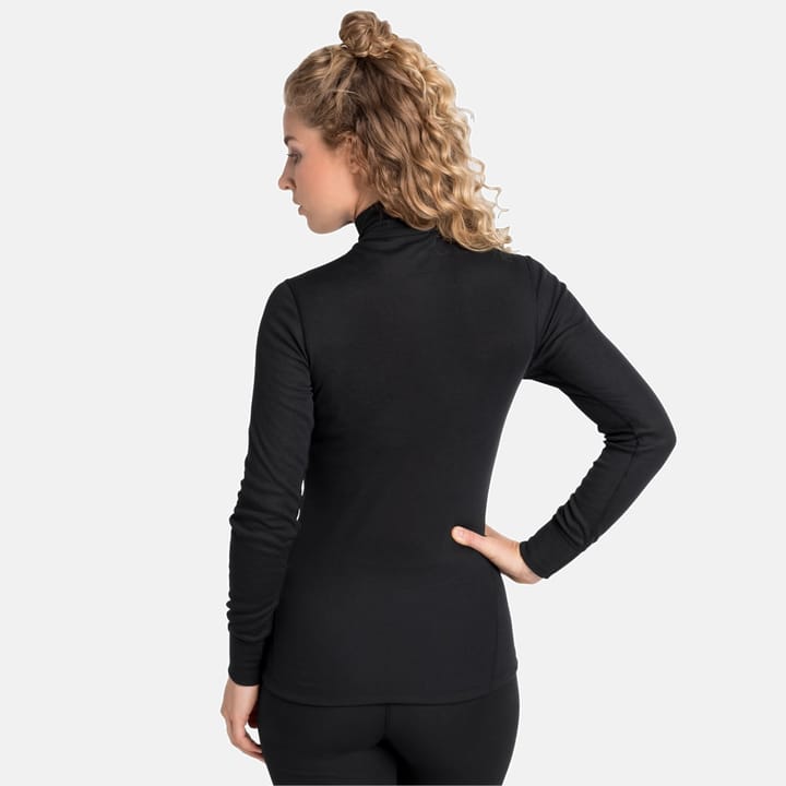 Odlo Women's Active Warm Eco Half-Zip Turtleneck Base Layer Top Black Odlo