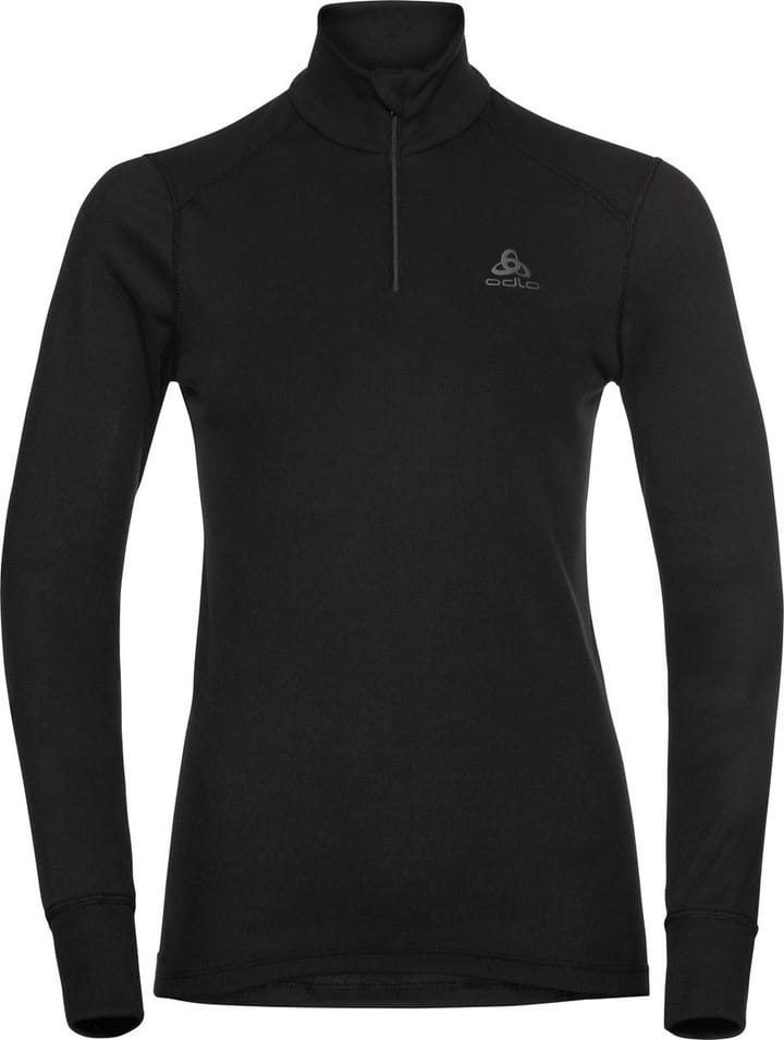 Odlo Women's Active Warm Eco Half-Zip Turtleneck Base Layer Top Black Odlo