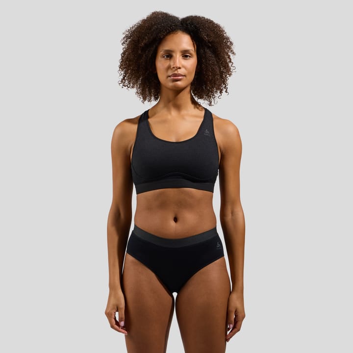 Odlo Women's Ascent Performance Wool Medium Support Sports Bra Black Odlo