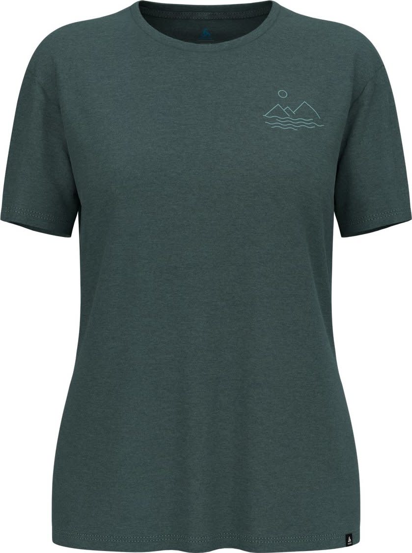 Odlo Women’s Ascent Sun Sea Mountains T-Shirt Dark Slate Melange