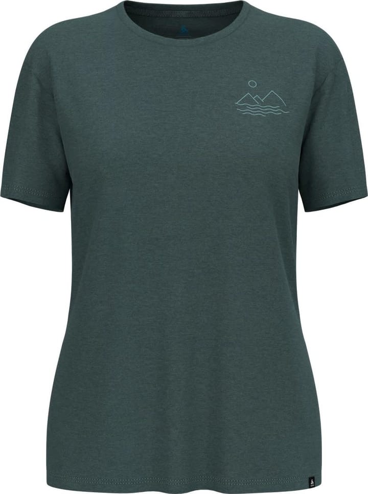 Odlo Women's Ascent Sun Sea Mountains T-Shirt Dark Slate Melange Odlo