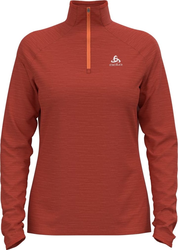 Women's Midlayer 1/2 Zip Run Easy Warm Cinnabar Melange Odlo