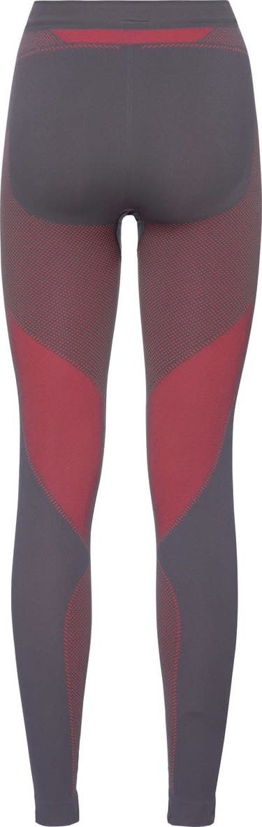 Odlo Women's  Performance Evolution Warm Base Layer Pants Odyssey Gray - Diva Pink Odlo