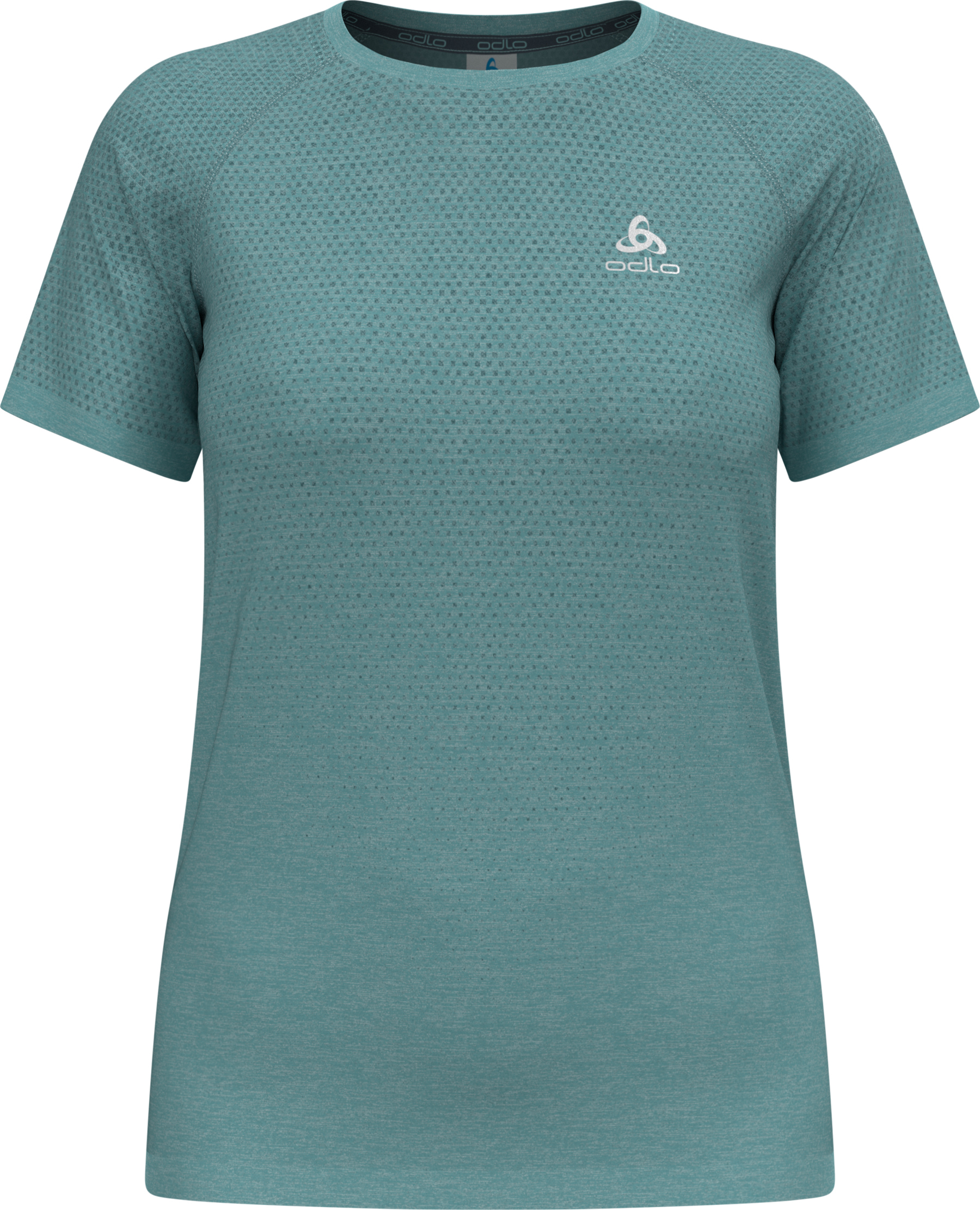 Odlo Women's T-shirt Crew Neck S/S Essential Seamless Aqua Haze Melange