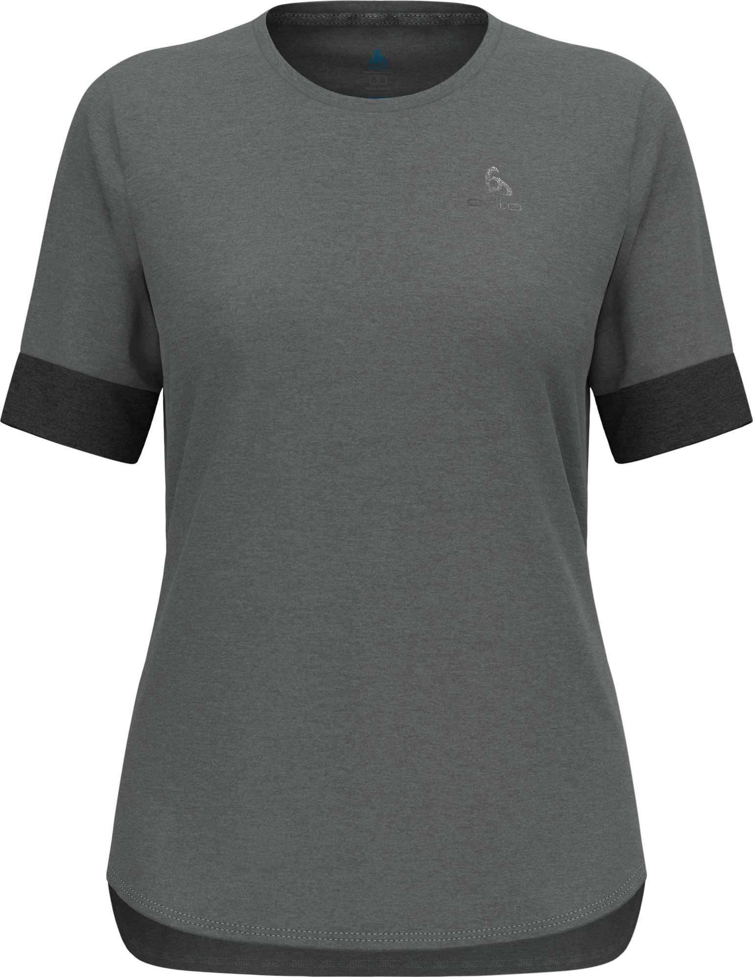 Odlo Women's T-shirt Crew Neck S/S Ride 365 Black Melange/Grey Melange