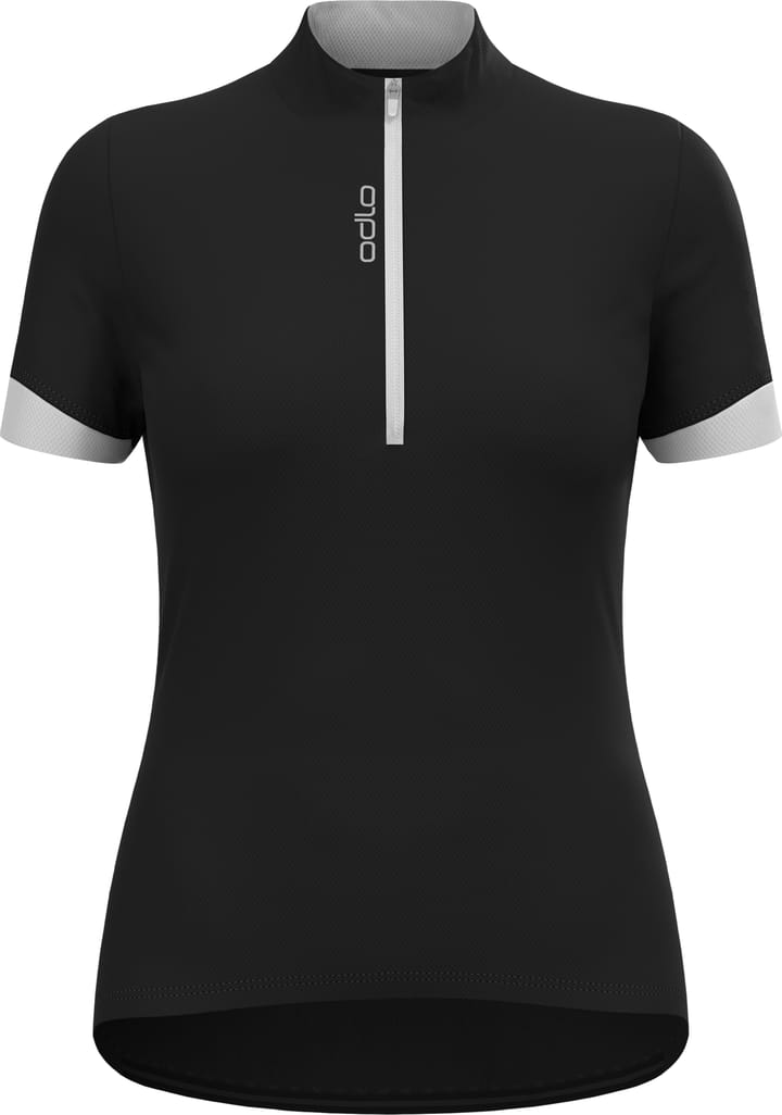 Odlo Women's T-shirt S/U Collar S/S 1/2 Zip Essential Black/White Odlo