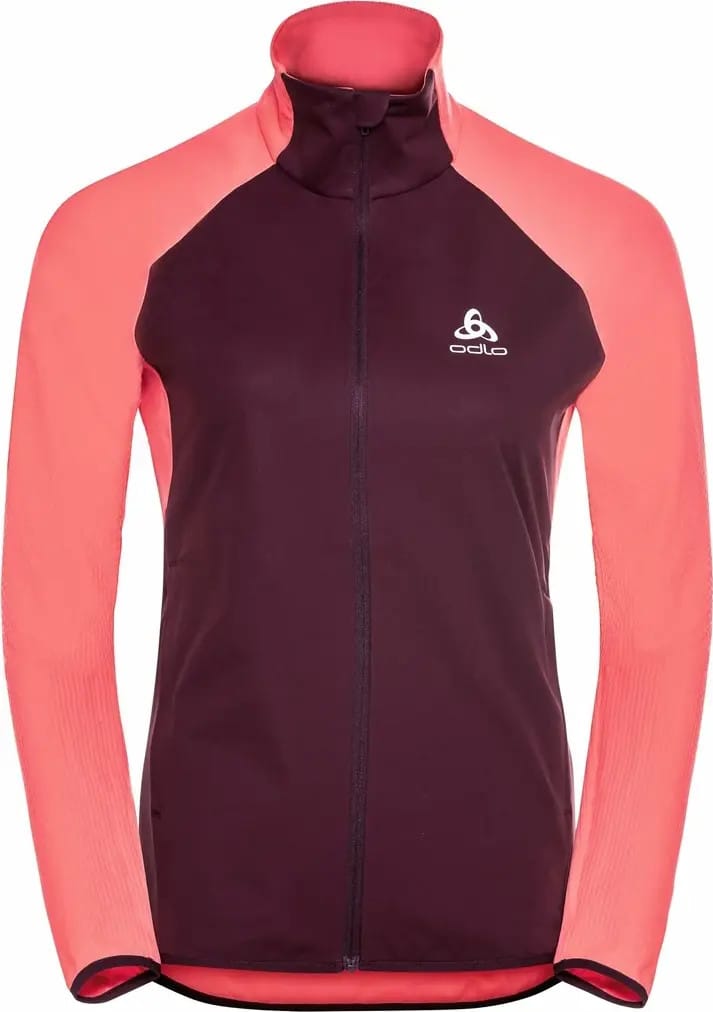 Women's Zeroweight Warm Hybrid Running Jacket Siesta/Winetasting Odlo
