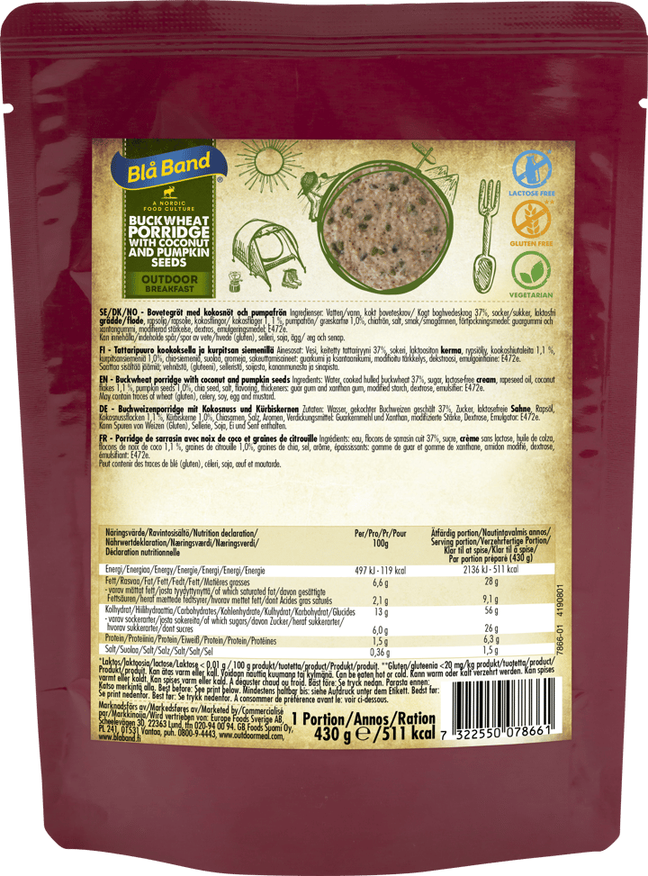 Blå Band Buckwheat Porridge With Coconut And Pumpkin Seeds Nocolour Blå Band