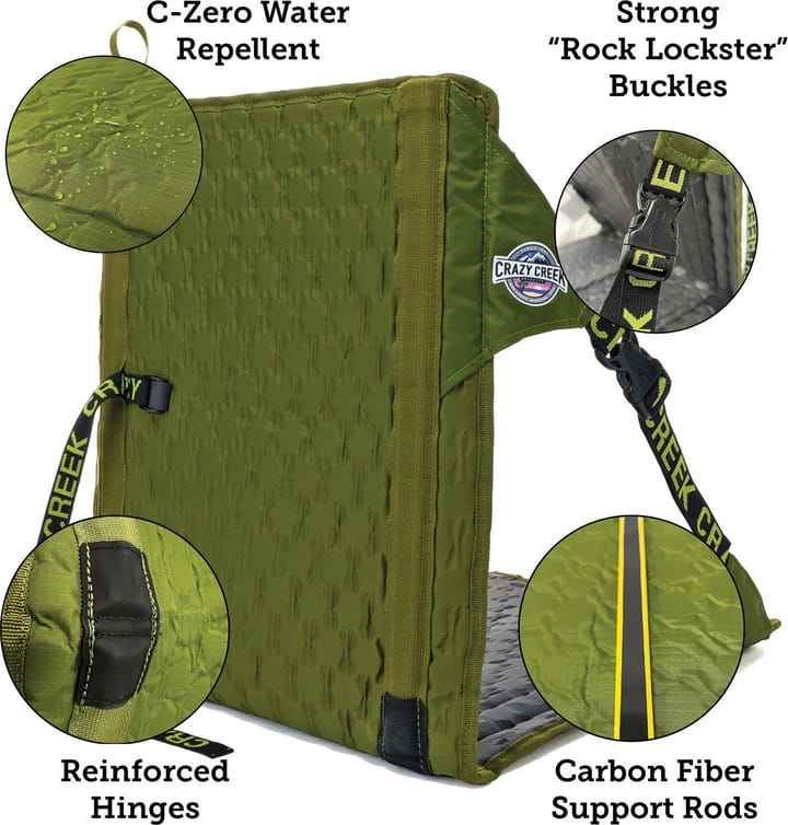 Crazy Creek Hex 2.0 Original Chair Olive / Slate Grey Crazy Creek
