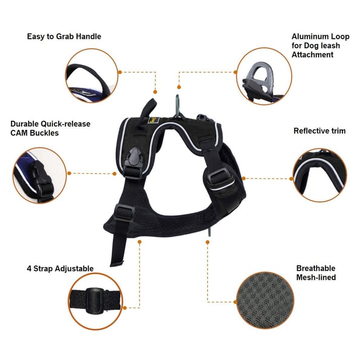 OllyDog Alpine Reflective Harness Flint OllyDog