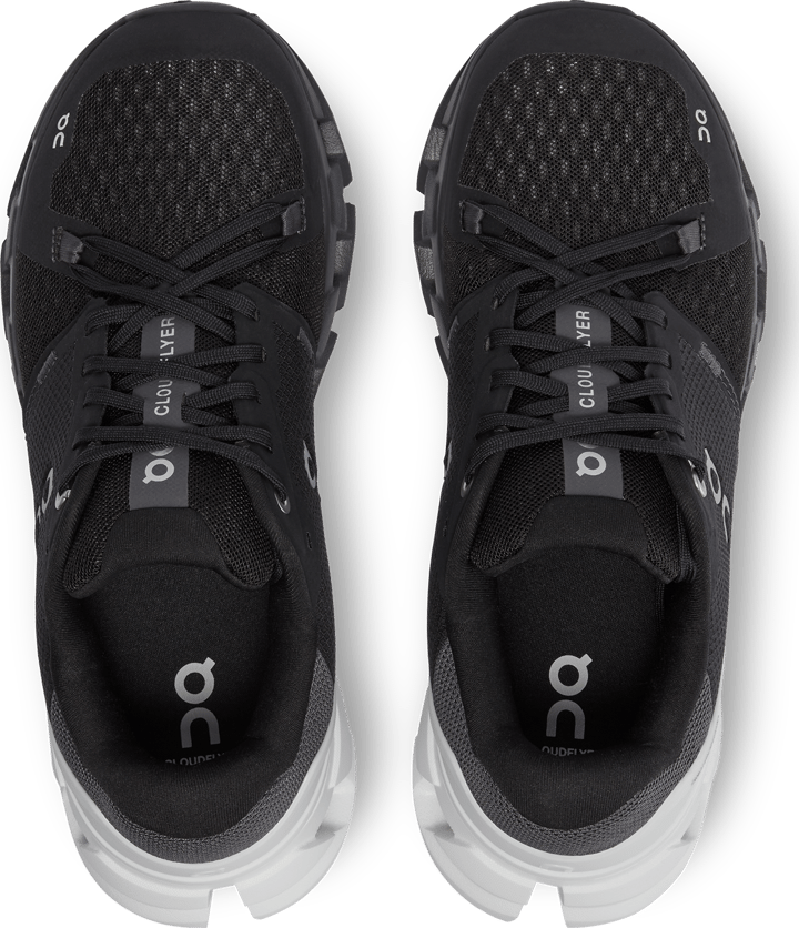 On Women's Cloudflyer 4 Black - White On On Women's Cloudflyer 4 Black - White On