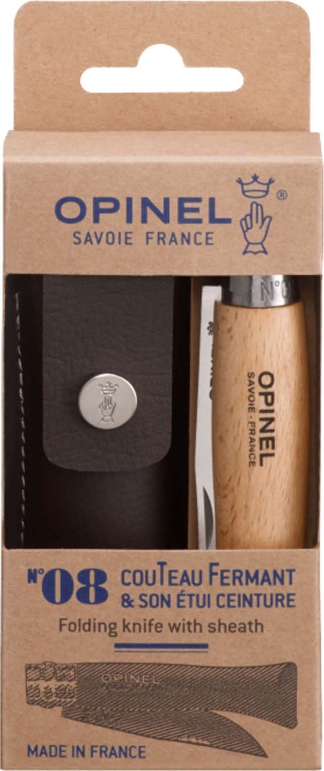 Opinel Stainless Steel No08 + Sheath Beech Wood Opinel