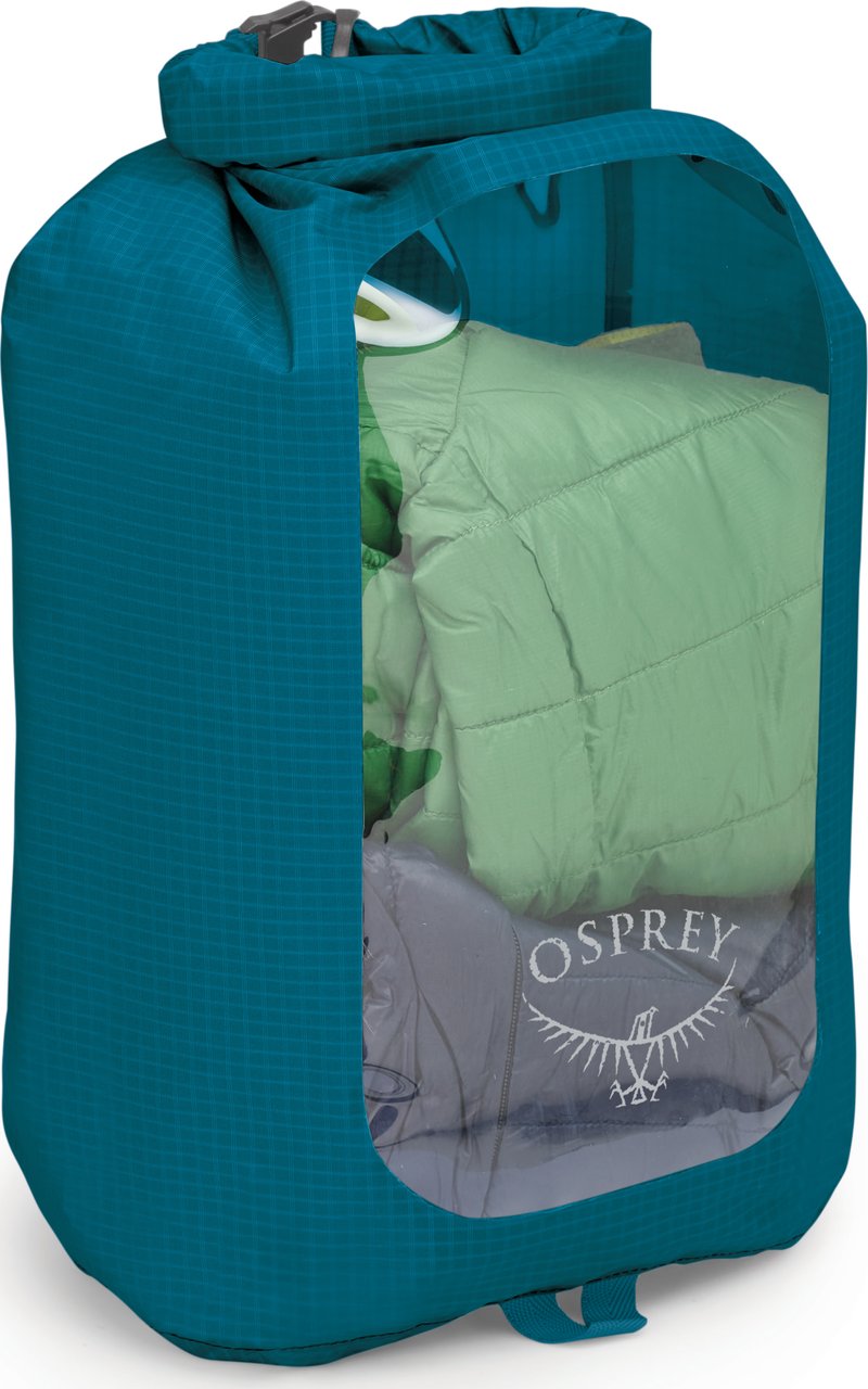 OSPREY｜ (DrySack 12L w/Window Waterfront Blue) Ultralight Dry Sack 12 L - Packing Organization Accessory