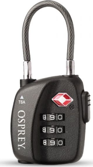 Osprey TSA 3 Dial Cable Lock Black Osprey Osprey TSA 3 Dial Cable Lock Black Osprey