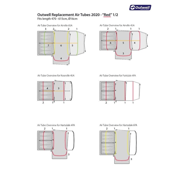 Outwell Air Repair - Tube Kit 2 Transparent Outwell