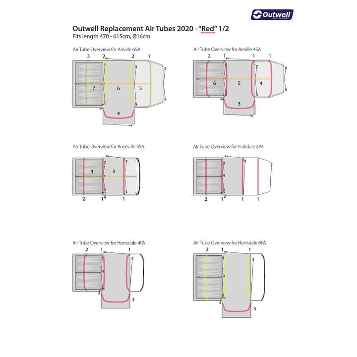 Air Repair - Tube Kit 2 Transparent Outwell