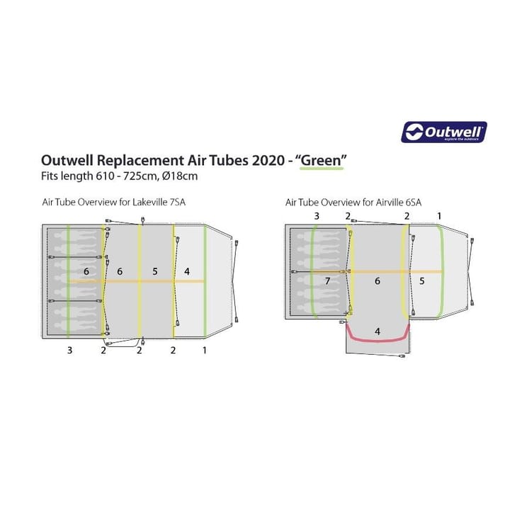 Outwell Air Repair - Tube Kit 4 Transparent Outwell