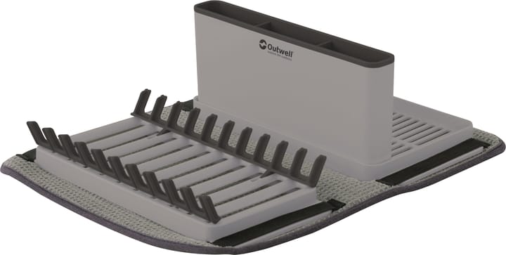 Dunton Foldable Dish Rack With Sponge Drain Grey Outwell