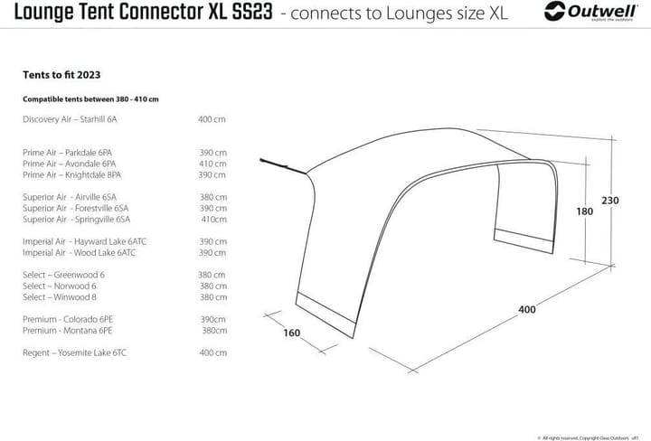 Outwell Lounge Tent Connector XL Black & Grey Outwell