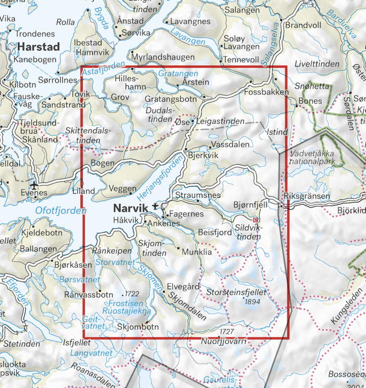 Calazo förlag Narvik 1:50 000 Hiking map Calazo förlag