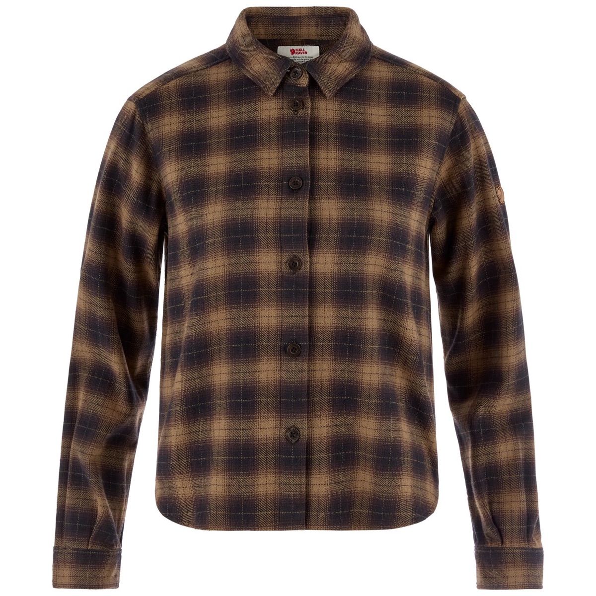 Fjällräven Övik Boxy Flannel Shirt W Black-wood Brown