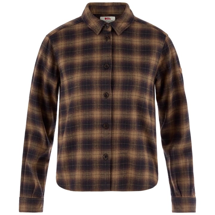 Fjällräven Övik Boxy Flannel Shirt W Black-wood Brown Fjällräven