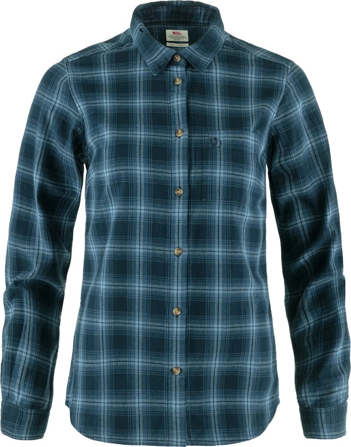 Fjällräven Women's Övik Flannel Shirt Dark Navy-Indigo Blue Fjällräven