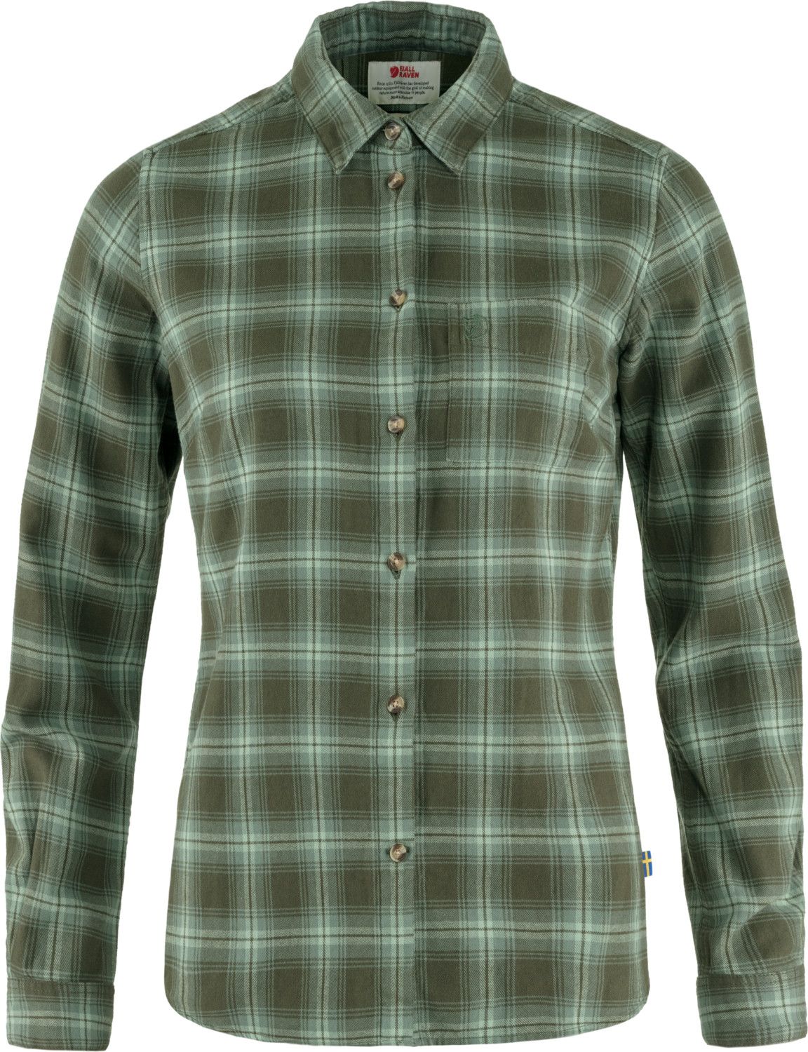 Fjällräven Women's Övik Flannel Shirt Deep Forest-Patina Green