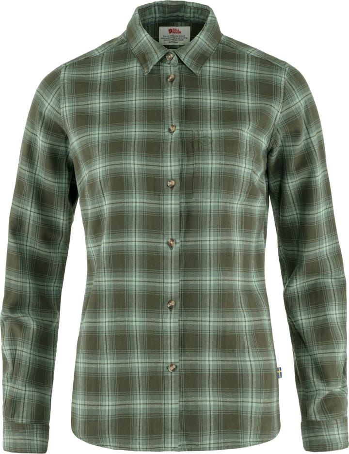 Fjällräven Women's Övik Flannel Shirt Deep Forest-Patina Green Fjällräven