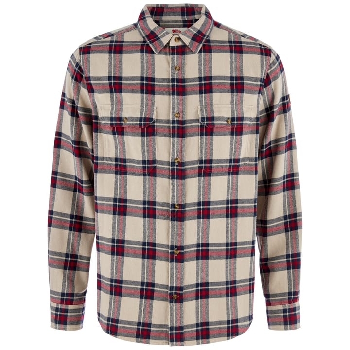 Fjällräven Men's Övik Heavy Flannel Shirt Light Fossil-deep Red Fjällräven