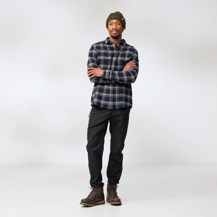 Fjällräven Men's Övik Heavy Flannel Shirt Light Fossil-deep Red Fjällräven